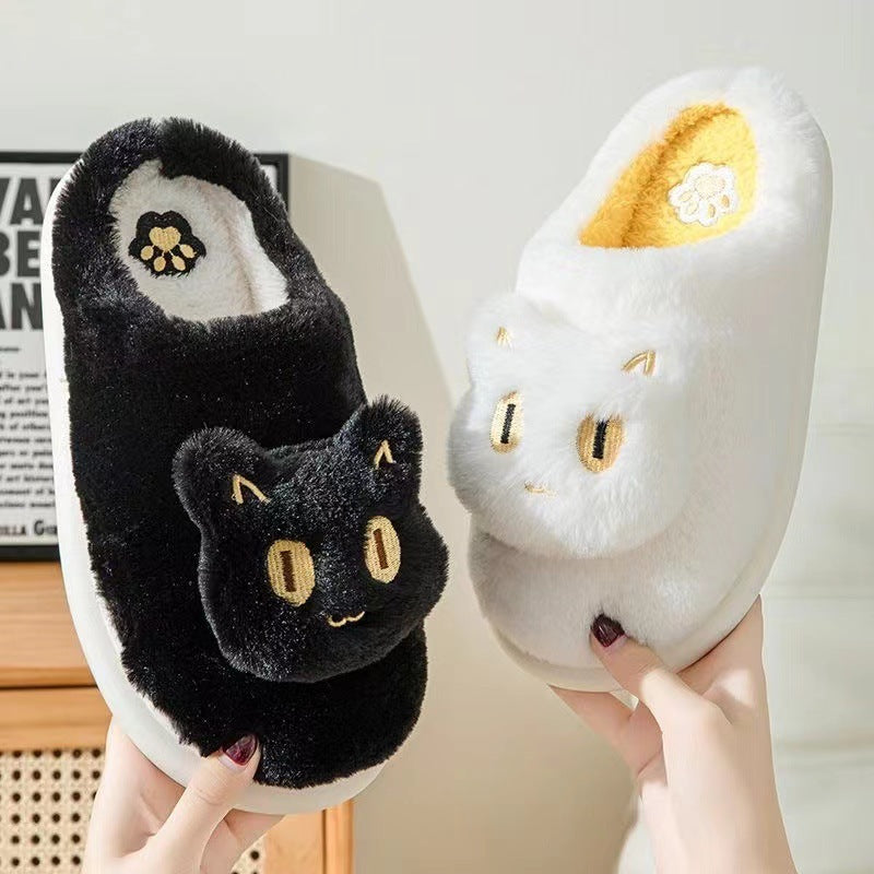 Cotton Cat Slippers Soft Plush Comfy Warm Couple Slip - Bellarte Enchanté Cotton Cat Slippers Soft Plush Comfy Warm Couple Slip